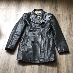 Ladies leather pea coat jacket